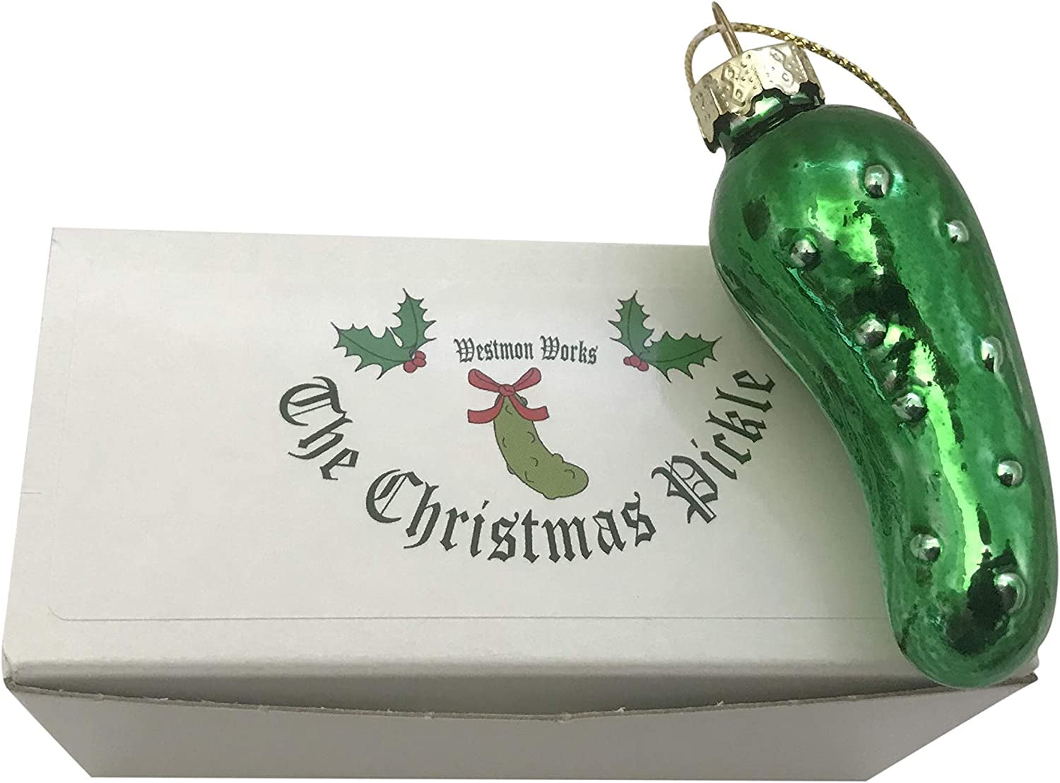 Christmas Pickle Ornament German Tradition Blown Glass Tree Decoration Gift Boxed