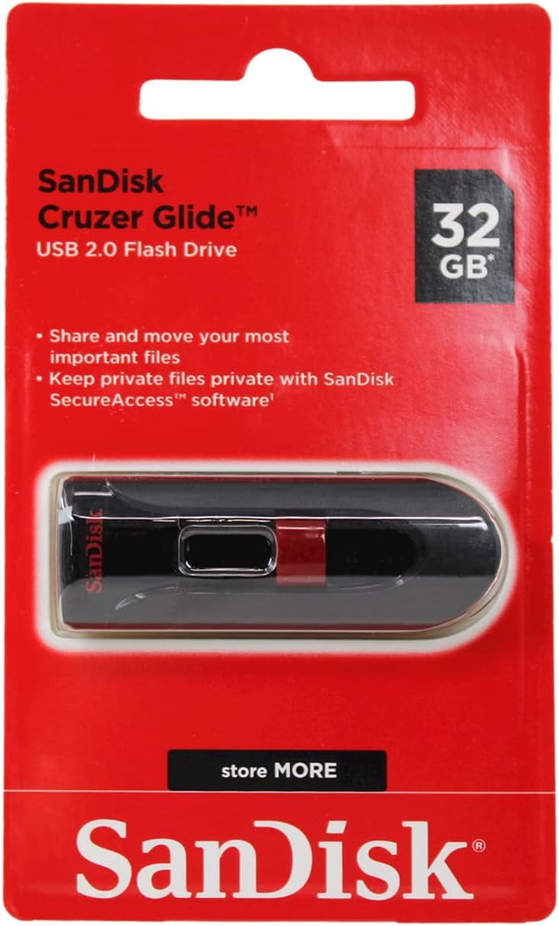 64GB Cruzer Glide USB 2.0 Flash Drive - SDCZ60-064G-B35, Black