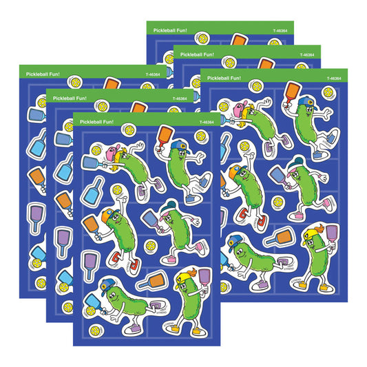 Pickleball Fun! superShapes Stickers - Large, 104 Per Pack, 6 Packs