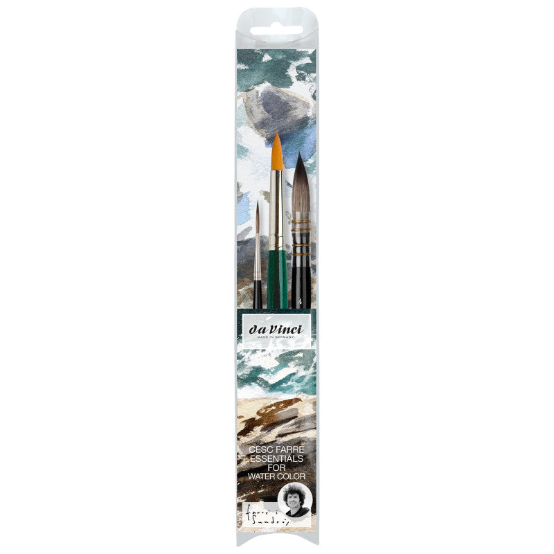 Artist Signature Collection by Cesc Farré, Watercolor Brushes, Assorted, 3 Brush Set