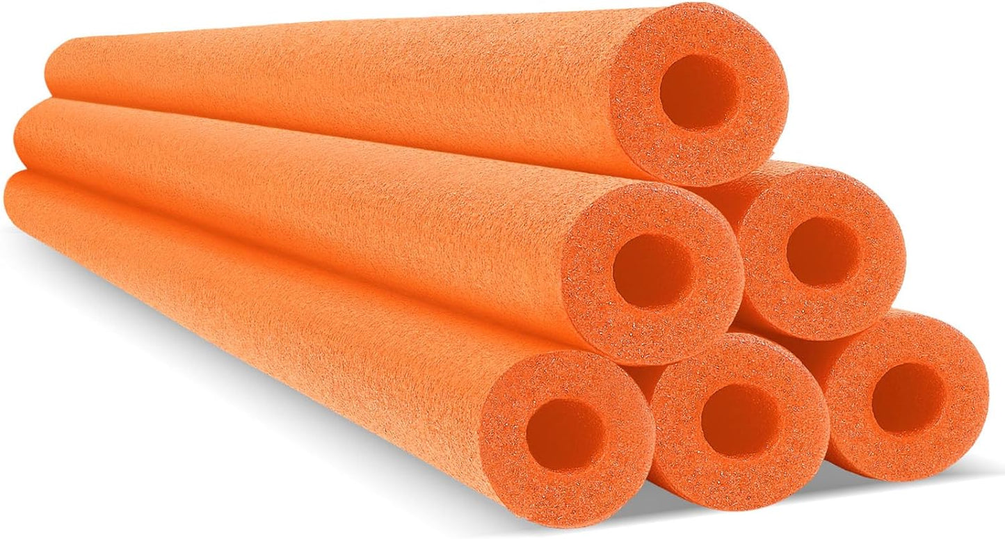 6 Pack Pool Noodles Foam Swim Noodles Jumbo Hollow Swimming Pool Noodle Bulk Bright Pool Noodles Floats Heavy Duty for Swimming Floating Craft Projects