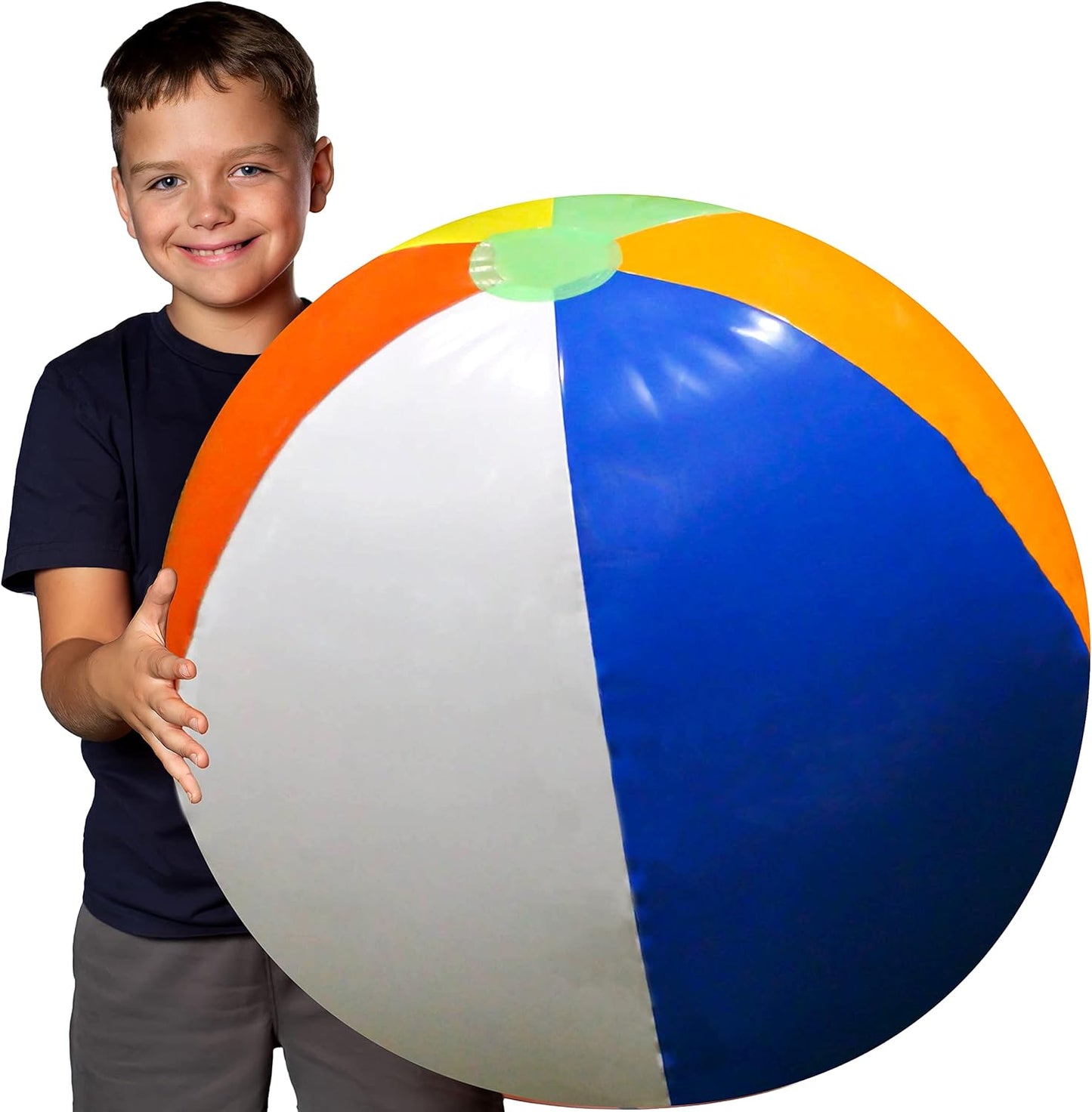 Large Beach Ball for Kids or Adults - Easy to Inflate and Durable Material to Last for Years of Fun - Comes in 3 Colors - Great Gift Idea for Boys & Girls All Ages - Also Best Pool Party Decoration Toy