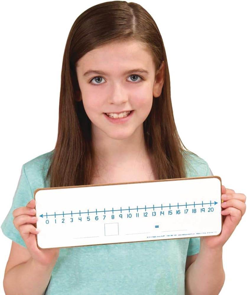 Number Line Dry Erase Boards – Two-Sided Boards Feature 0-10 Number Line on One Side, 0-20 on the Other, Write and Wipe, 12”X4” (Set of 6), Number Line for Students