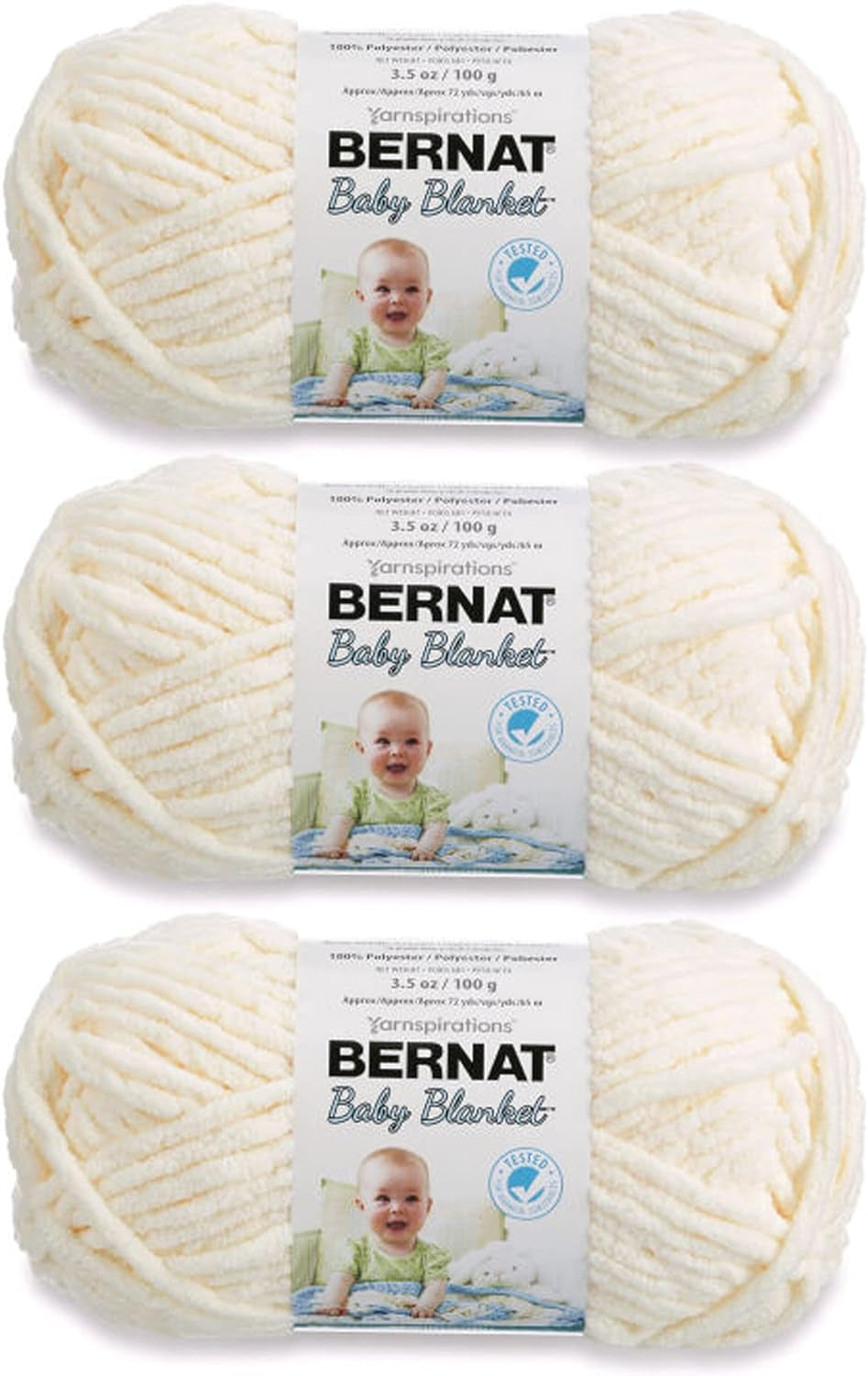 Baby Blanket Baby Yellow Yarn - 3 Pack of 100G/3.5Oz - Polyester - 6 Super Bulky - 72 Yards - Knitting/Crochet