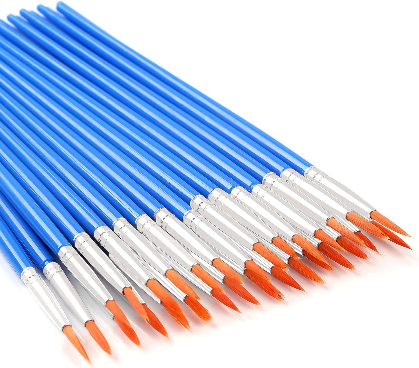 30 Pcs Flat Paint Brushes,Small Brush Bulk for Detail Painting