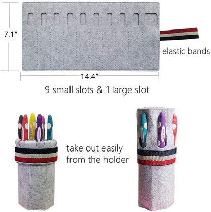 Ergonomic Crochet Hooks with Roll Felt Bag, Crochet Hooks Set for Arthritic Hands, Size from B to J