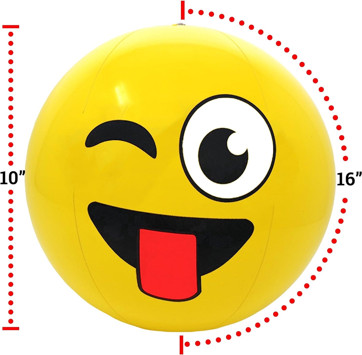 16" Emoticon Party Pack Inflatable Beach Balls - Beach Pool Party Toys (12 Pack)