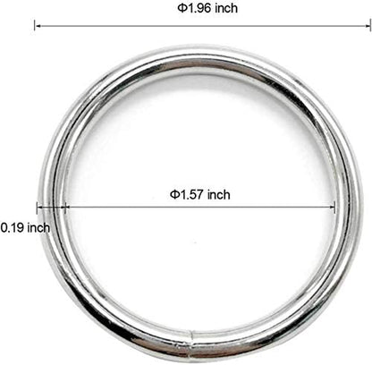 Metal Rings for Macrame Metal Rings for Crafts 2 Inch for Macrame Plant Hangers Dog Collars 10 Pack 5Mm Thick Welded Heavy Duty Metal O Rings 2 in Buckle for Macrame Ring 50Mm O Rings Metal