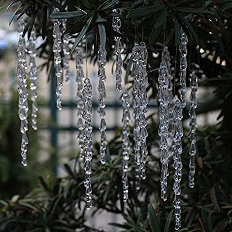 25 Pcs Icicles Ornament Set -  Christmas Decoration Acrylic Clear Icicles Set (25Pcs Icicles Ornament)