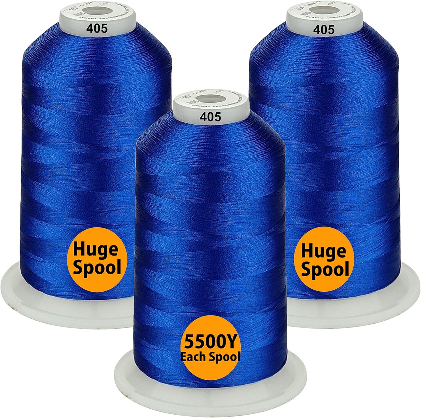 - 33 Selections - Various Assorted Color Packs of Polyester Embroidery Machine Thread Huge Spool 5500Y for All Purpose Sewing Embroidery Machines - #900 Black