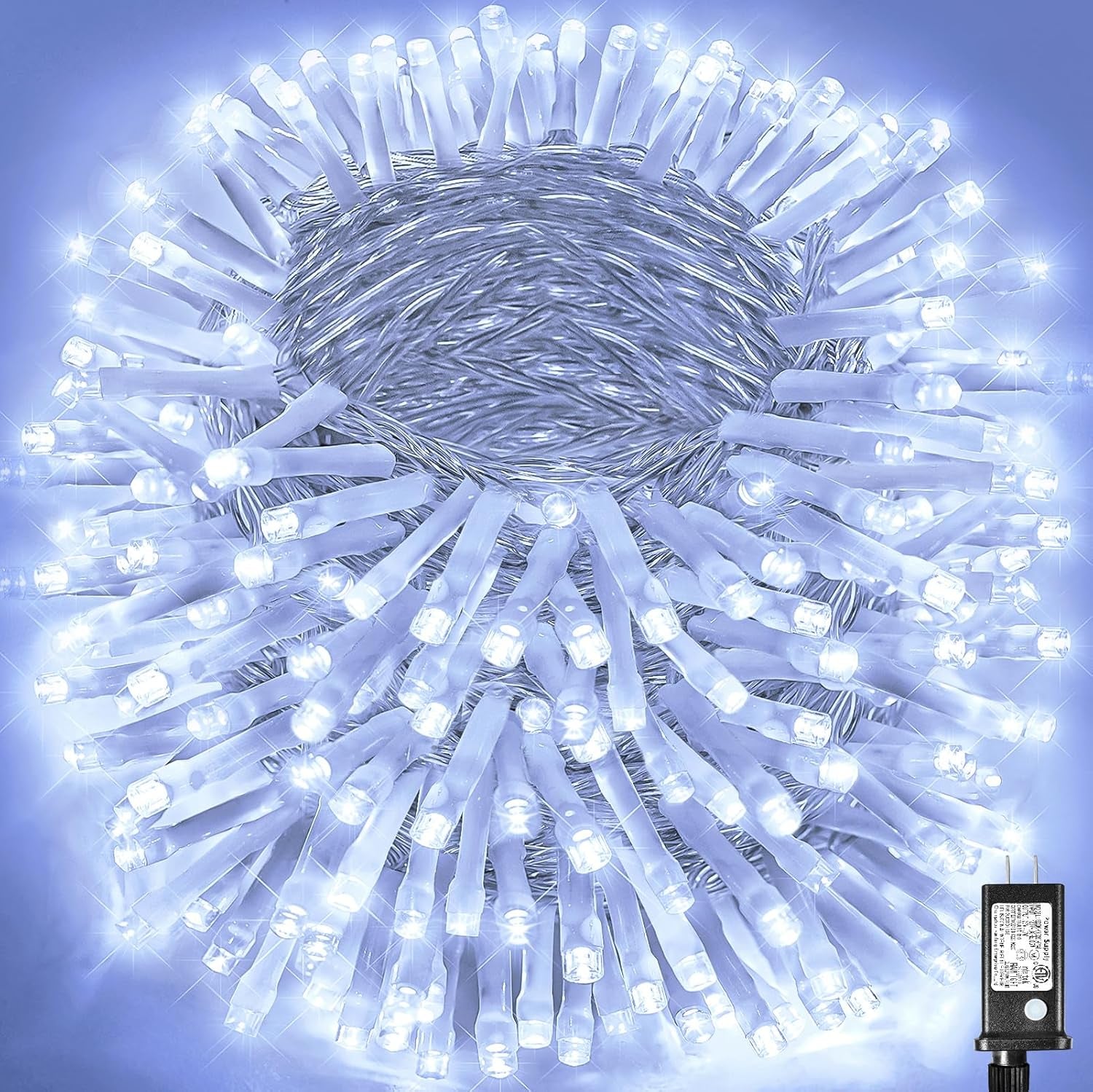 500 LED Christmas Lights Outdoor - 165FT Super Long Christmas String Lights 8 Modes Waterproof Plug in Fairy Lights with Timer Memory for Indoor Xmas Tree Holiday Party House Decorations, Cool White