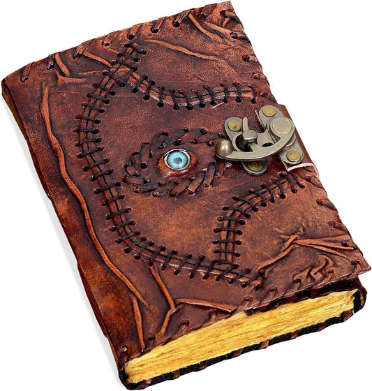 Hocus Pocus Book of Spells Leather Journal Evil Eye Diary Girmoire Book Spell Book Prop Gifts