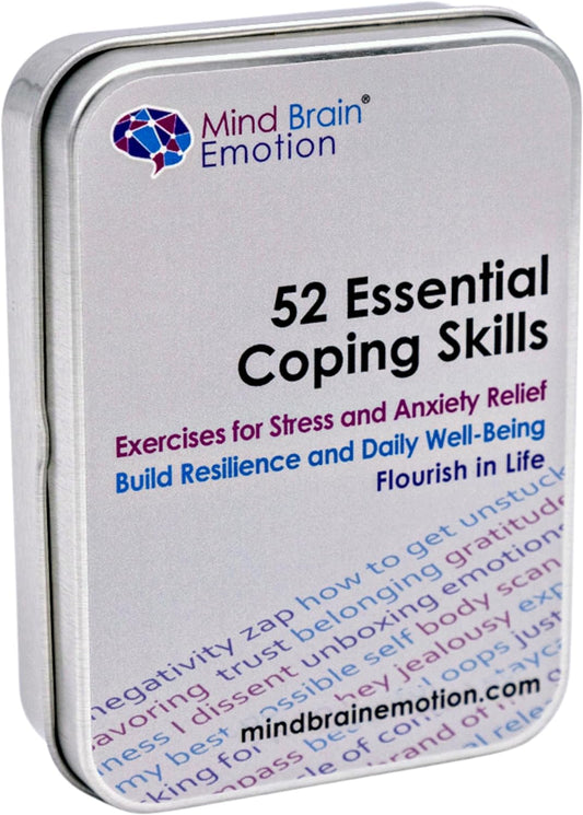 52 Essential Coping Skills Cards - Self Care Exercises for Stress and Social Anxiety Relief - Resilience, Emotional Agility, Confidence Therapy Games for Teens, Adults by Harvard Educator