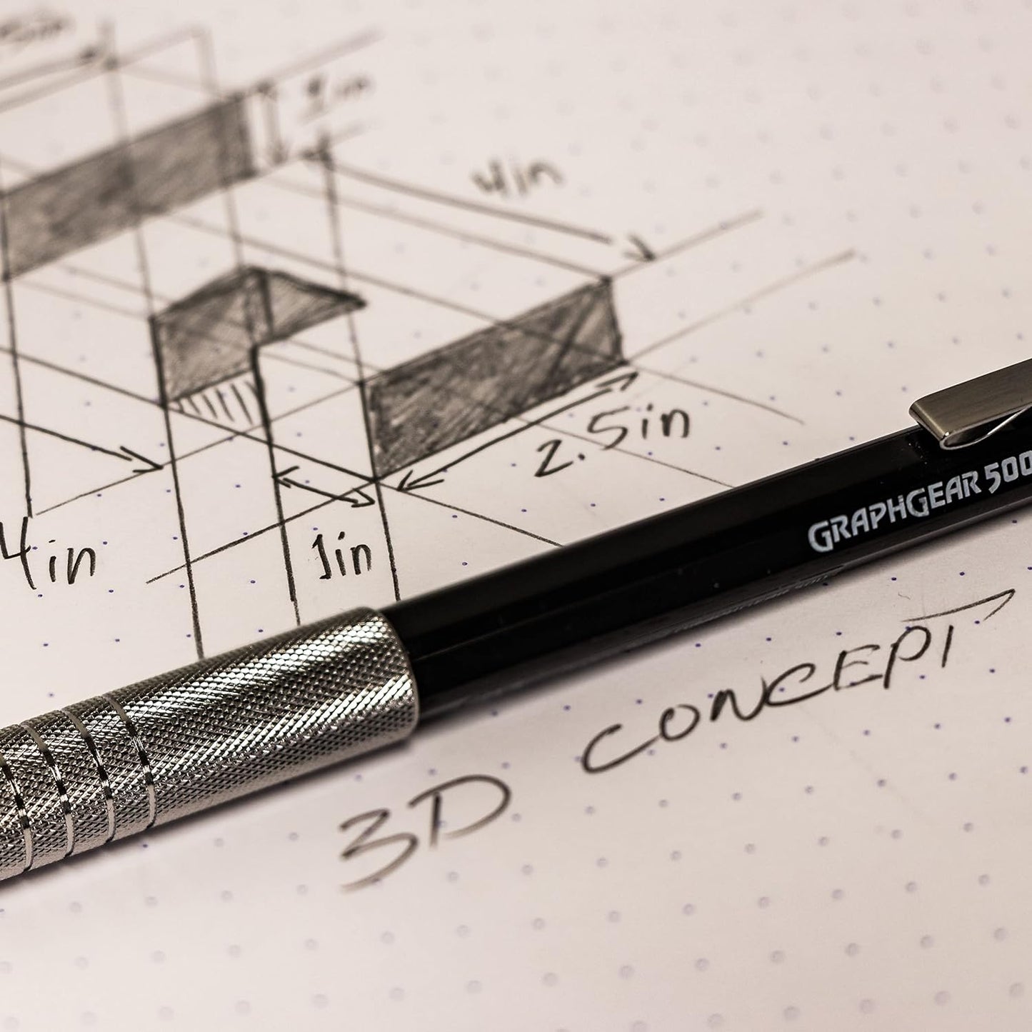 Mechanical Pencil Graphgear 500 Automatic Drafting Pencil - .7Mm Lead Size - Includes 50 Lead & 4 Eraser Refills