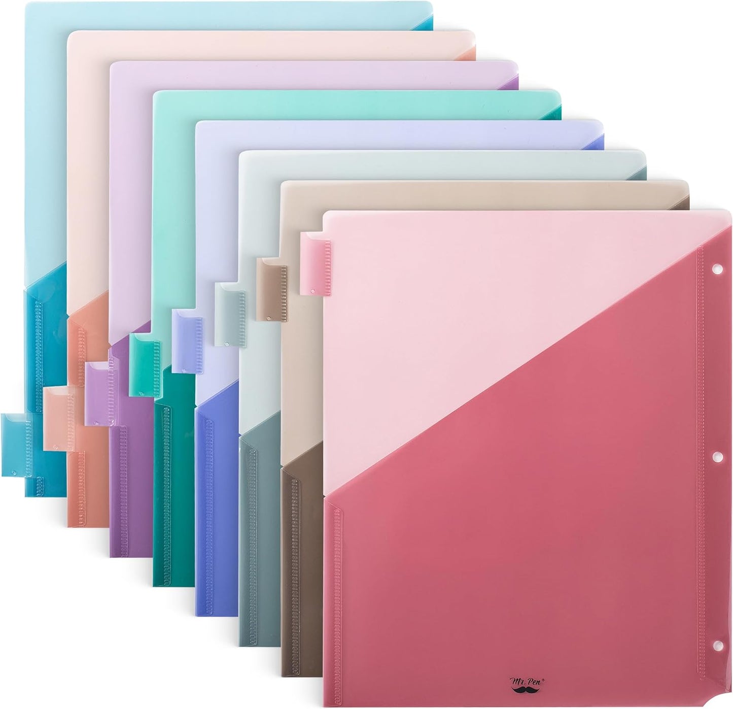 - Binder Dividers with Pockets and Tabs, 8 Pack, Pocket Dividers for 3 Ring Binder with Tabs, Binder Dividers with Pockets, Dividers with Pockets, Binder Divider, Plastic Dividers with Pockets