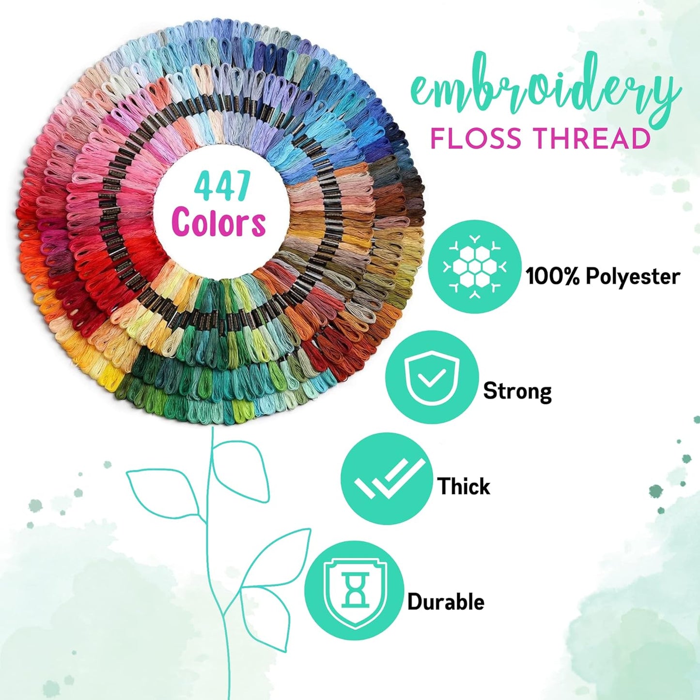 Athena’S Elements Embroidery Thread | Rainbow Themed Embroidery Floss for Friendship Bracelet String, Cross Stitch Thread, Crafting Arts Embroidery Strings, Friendship Bracelet Thread