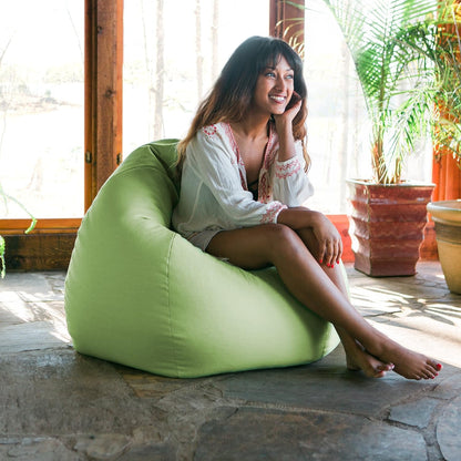 Kiss Bean Bag Chair | Casual Poolside & Patio Seating | Sunbrella, Tangerine Orange