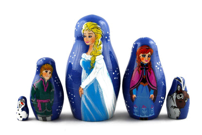 Matryoshka Matrioska Babuska Russian Nesting Wooden Doll Frozen Elsa Anna Elza