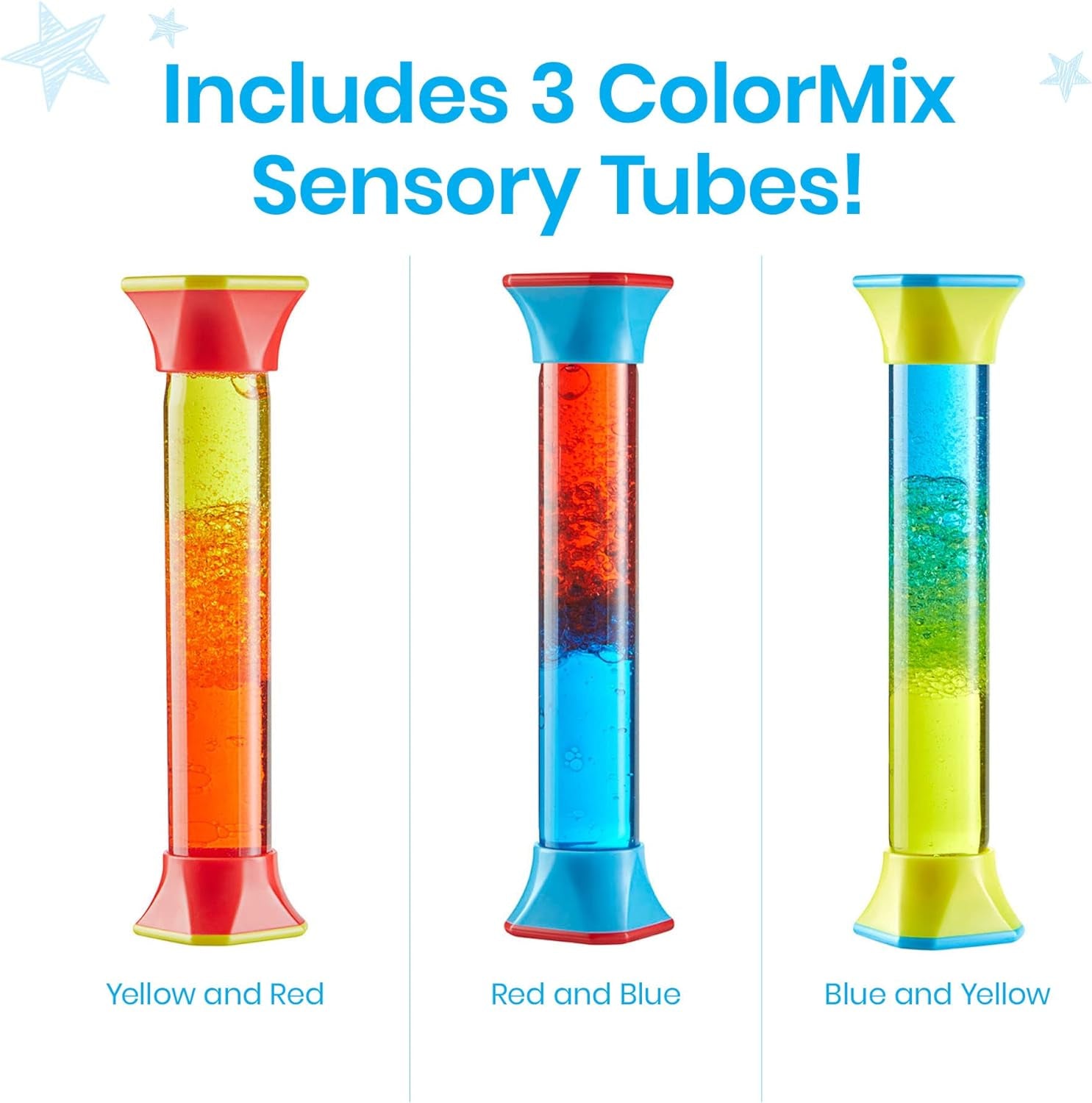 Colormix Sensory Tubes, Fidget Toys for Kids 3-5, Kids Anxiety Relief, Stress Toys for Kids, Sensory Play Therapy Toys for Counselors, Calm down Corner Supplies, Calming Corner Classroom