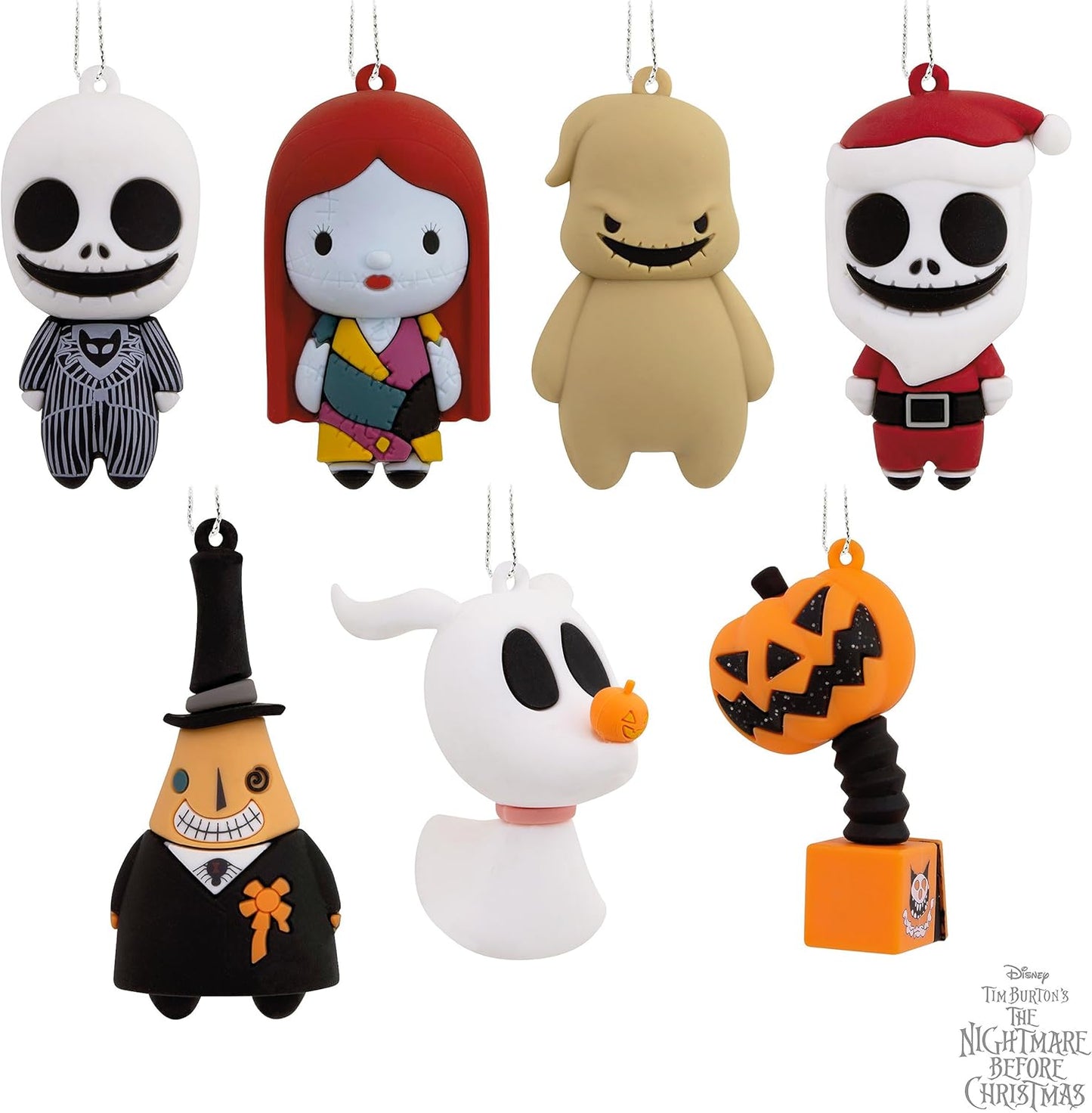 Disney Tim Burton'S the Nightmare before Christmas Tin Ball Christmas Ornaments, Set of 12