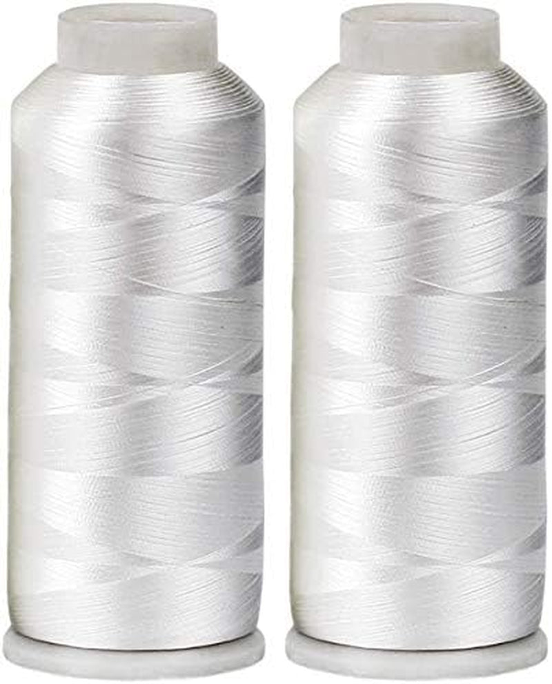 2 X-Large Cones Embroidery Bobbin Thread - 60Wt for Machine Embroidery and Sewing Machines Lintfree - 5500 Yards Each