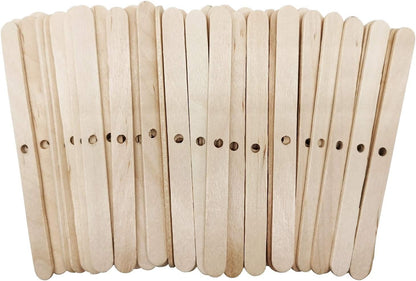 Wooden Candle Wick Holders,Candle Wicks Centering Device,Candle Wick Bars,Wick Holders for Candle Making,Wick Clips for Candles,Candle Centering Tool,120 Pack