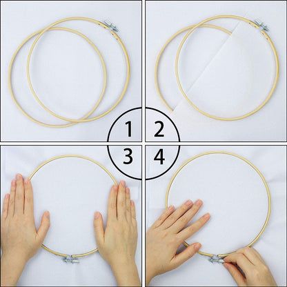 12 Pieces 6 Inch Embroidery Hoops Bamboo Circle Cross Stitch Hoop Ring for Embroidery and Cross Stitch Decoration