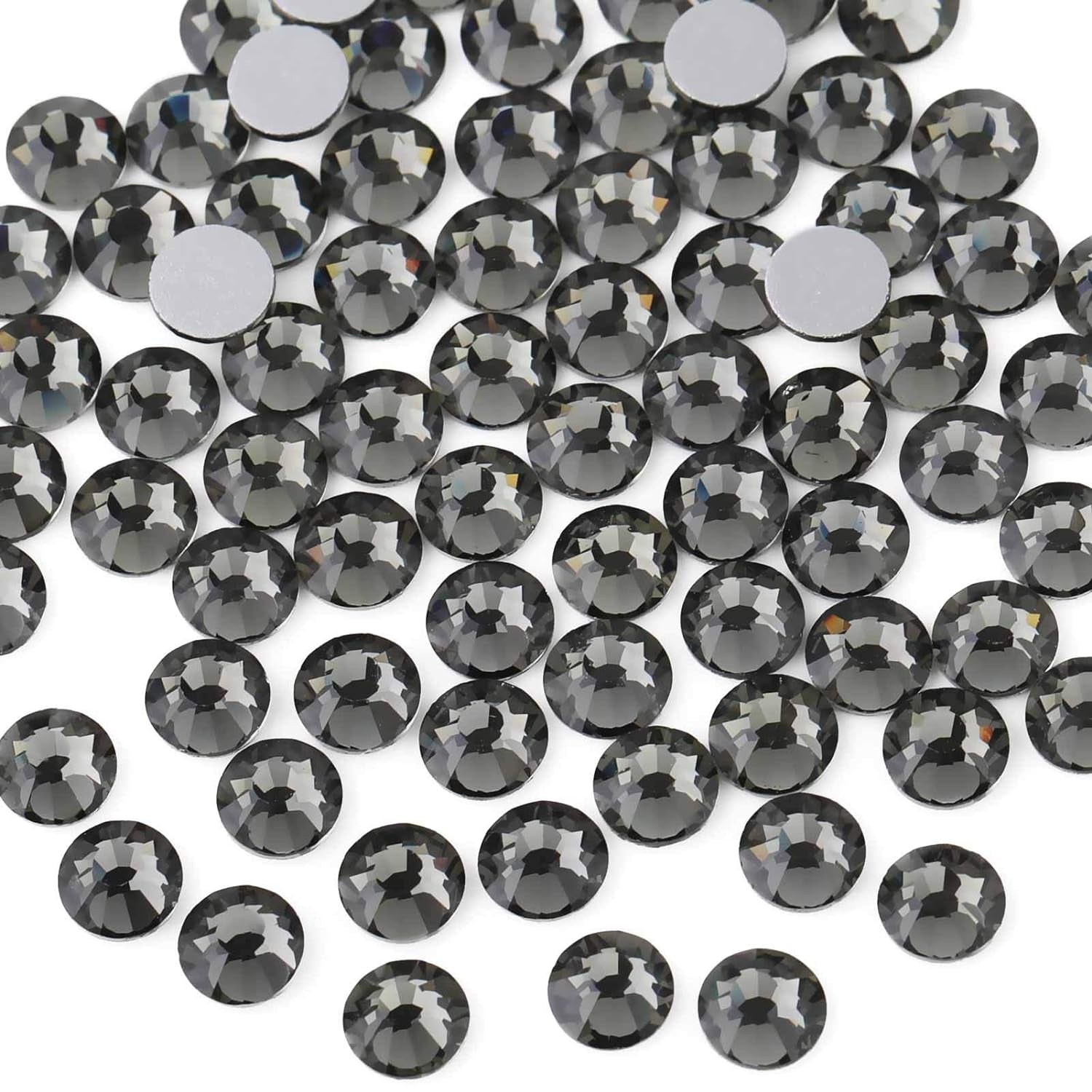 Flat Back Crystal Rhinestones round Gems, Black (4.6-4.8Mm) Ss20/1440Pcs