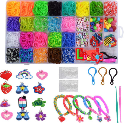 2500+ Rubber Band Bracelet Kit, Loom Bracelet Making Kit for Kids, Rubber Bands Refill Loom Set, Loom Bands Kit,Friendship Bracelet Girls Creativity Birthday Gift Kits