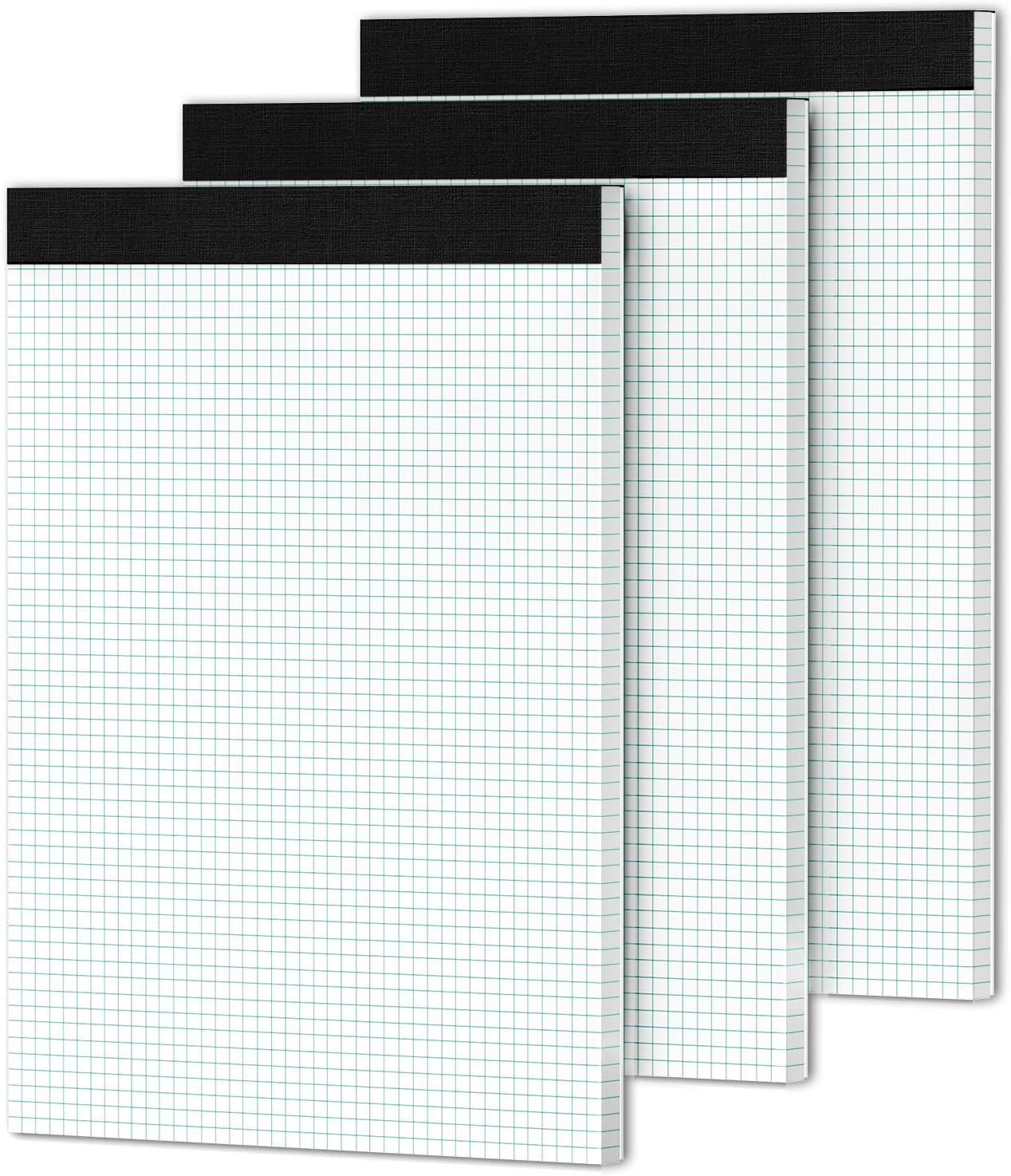 Graph Paper 8.5 X 11 White Grid Paper Pads 3 Pack Graph Pads 8 1/2 X 11 Graft Paper Letter Size 5X5 Grid Paper with Blue Quad Rule 11 X 8.5 Math Graph Paper Pads for School Square Paper, 50 Sheets/Pad