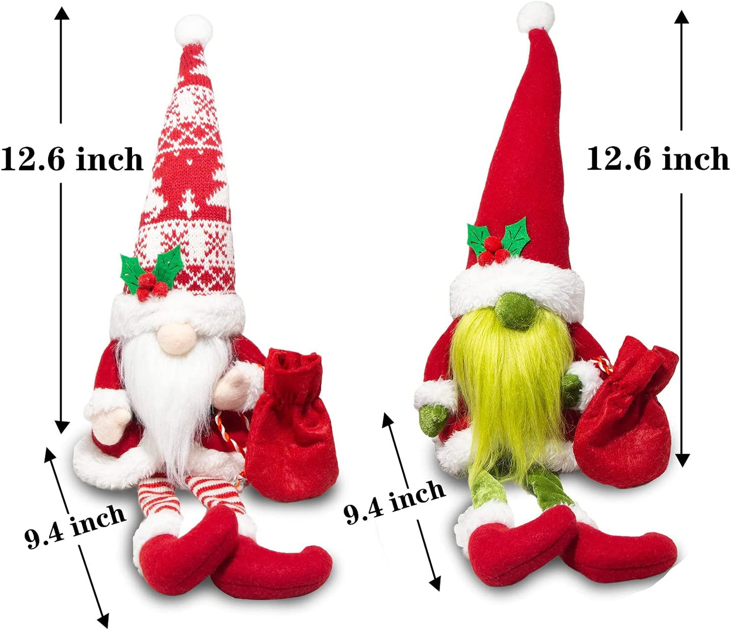 Christmas Decor, Christmas Gnomes Plush 2PCS Christmas Decorations for Home Holiday Party Gifts Christmas Elf Santa Gnome Ornaments Christmas Tiered Tray Decor