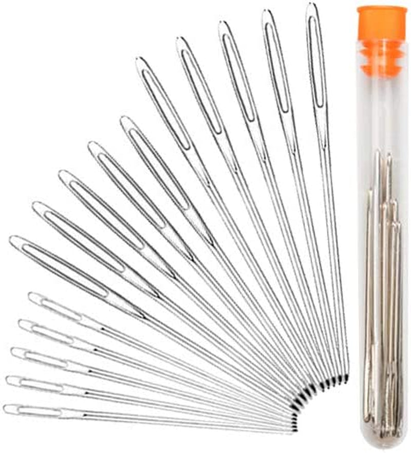 Large-Eye Blunt Needles, Stainless Steel Yarn Knitting Needles, Sewing Needles, Crafting Knitting Weaving Stringing Needles,Perfect for Finishing off Crochet Projects (9 Pieces)