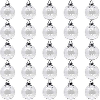 ® - Bulk Value Pack of 25 Pcs - 67Mm (2-5/8 Inch) round Clear Plastic Ball Ornaments - Great for Crafting DIY Christmas Ornaments