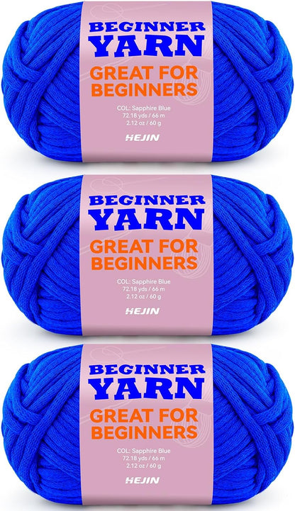 60G Black Yarn for Crocheting and Knitting;66M (72Yds) Cotton Yarn for Beginners with Easy-To-See Stitches;Worsted-Weight Medium #4;Cotton-Nylon Blend Yarn for Beginners Crochet Kit Making
