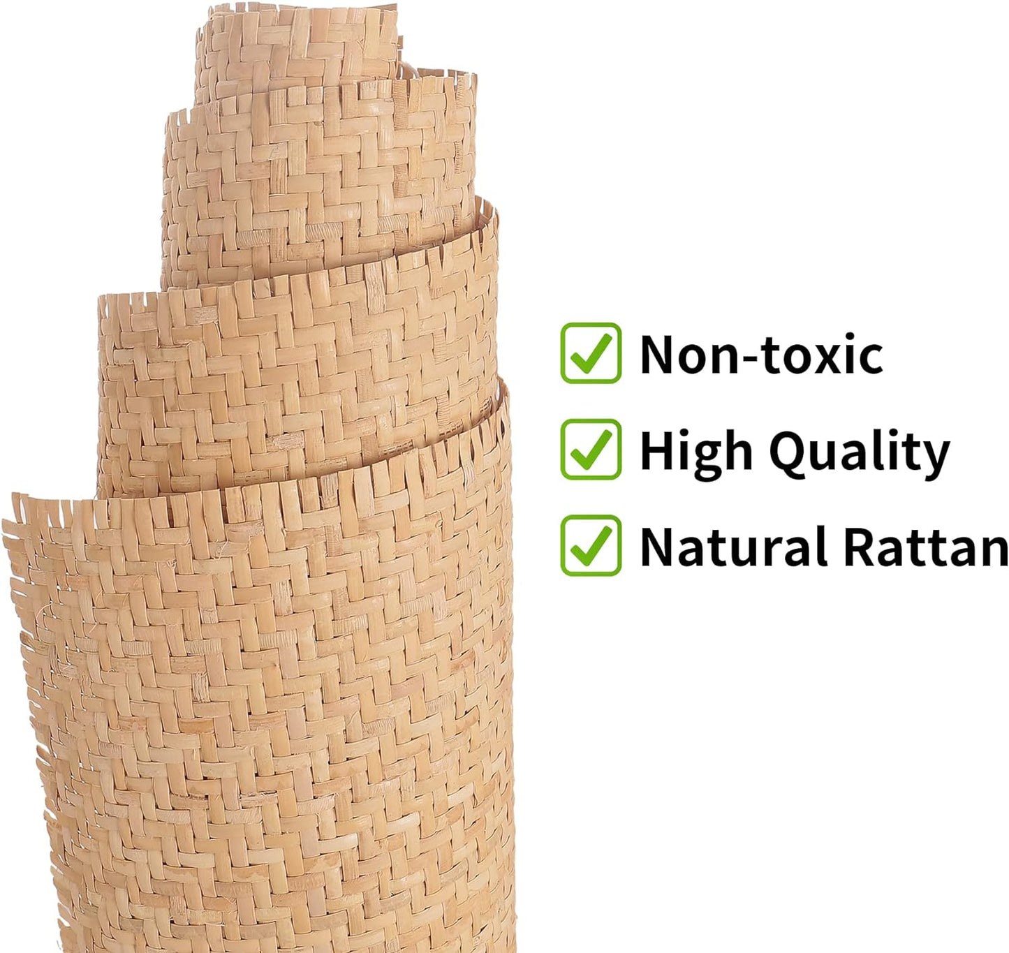 14"Width Natural Cane Webbing 3.3Ft, V Shape Rattan Webbing for Caning Projects, Woven Cane Roll for Furniture, Chair, Cabinet, Ceiling, Basket