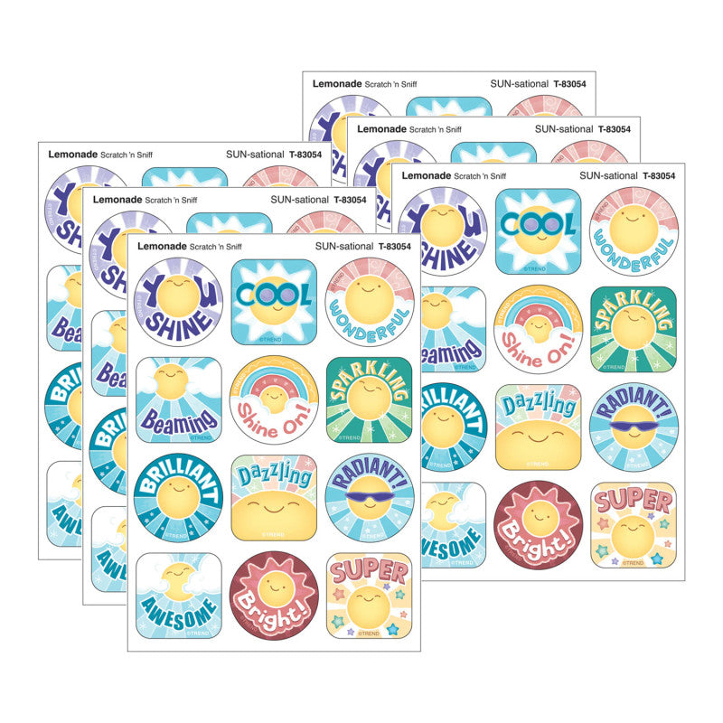 SUN-sational, Lemonade Scent Scratch 'n Sniff Stinky Stickers®, 48 Per Pack, 6 Packs