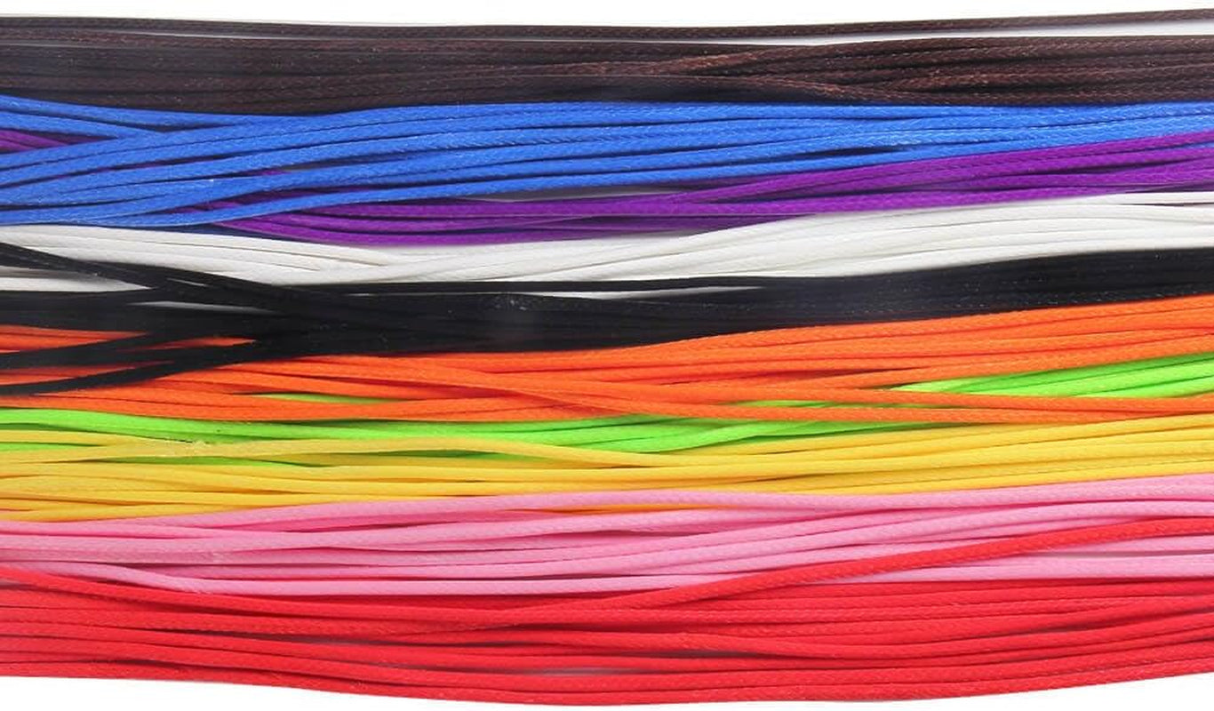 150PCS 1.5Mm Waxed Cotton Necklace Cord Bulk with Clasp for DIY Jewelry Making, Mix Color (18”)