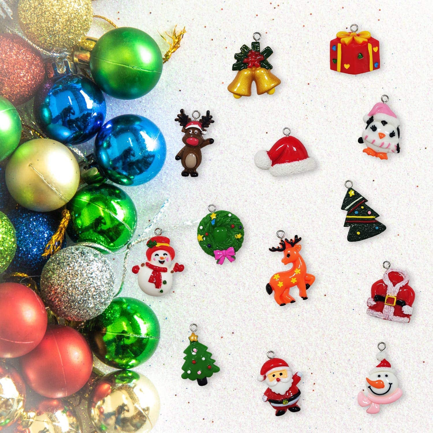 30Pcs Mini Christmas Ornaments for Mini Tree Decorations Small Christmas Ornaments Resin Miniatures for Craft Christmas Decor