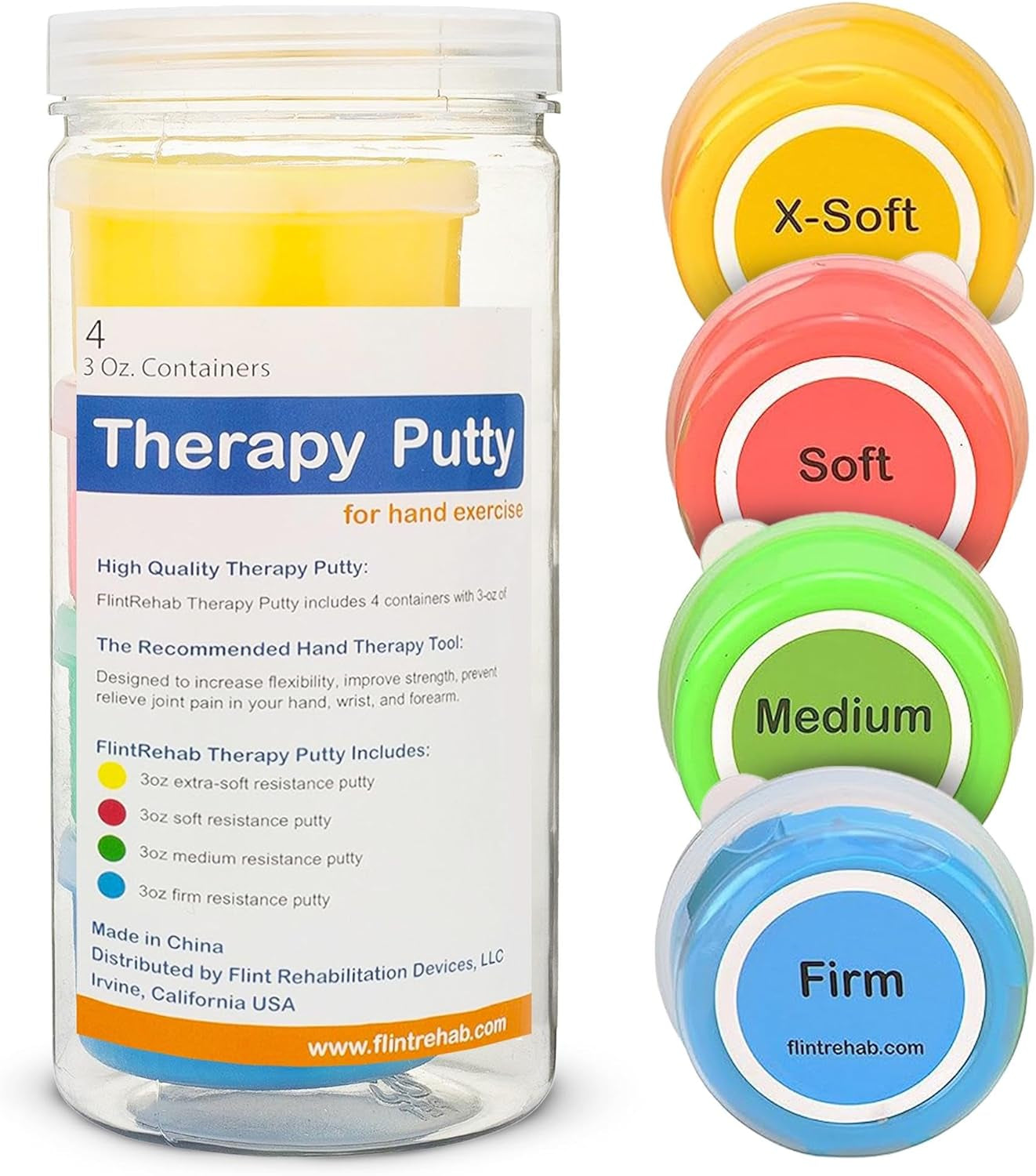 Premium Quality Therapy Putty (4 Pack, 3-Oz Each) for Hand Exercise Rehab. Fidgeting, and Stress Relief…
