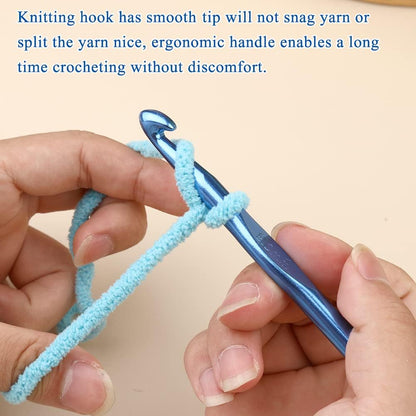 9Mm Aluminum Crochet Hook, Smooth Crochet Needles, Knitting Needles for Yarn Craft, Great Handmade DIY Gift for Friends, Random Color