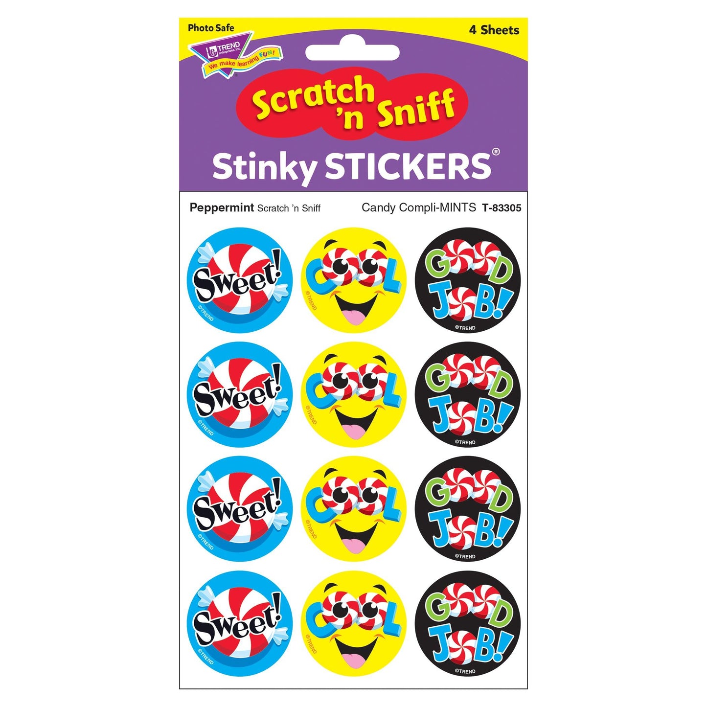 Candy Compli-MINTS/Peppermint Stinky Stickers®, 48 Per Pack, 6 Packs - Loomini