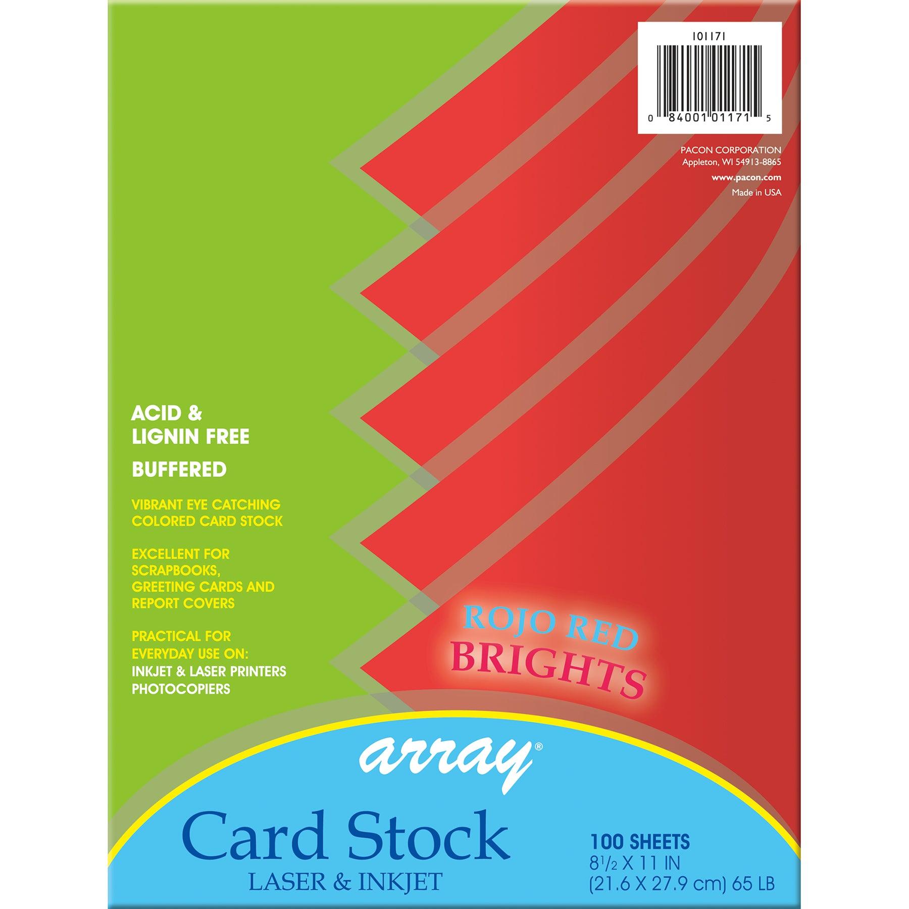 Card Stock, Rojo Red, 8-1/2" x 11", 100 Sheets Per Pack, 2 Packs - Loomini