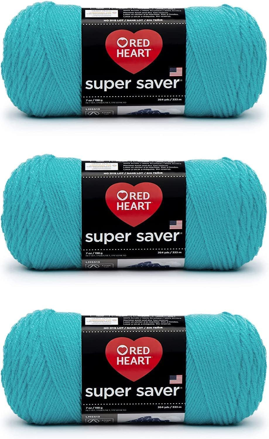 Super Saver White Yarn - 3 Pack of 198G/7Oz - Acrylic - 4 Medium (Worsted) - 364 Yards - Knitting/Crochet