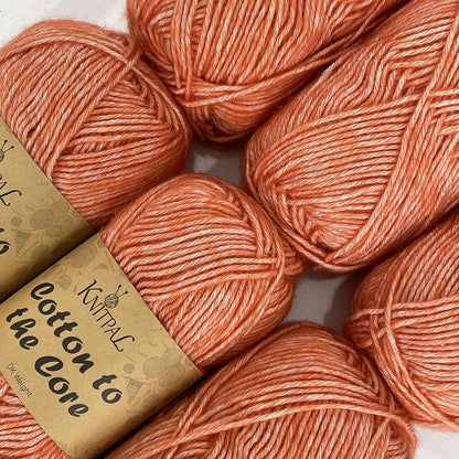 Cotton to the Core Soft Cotton Yarn for Crocheting, 78% Cotton and 22% Acrylic - Soft Baby Yarn for Crocheting - 3 DK Weight Cotton Yarn for Knitting - 6 Skeins, 852Yds/300G (Almond Tan)