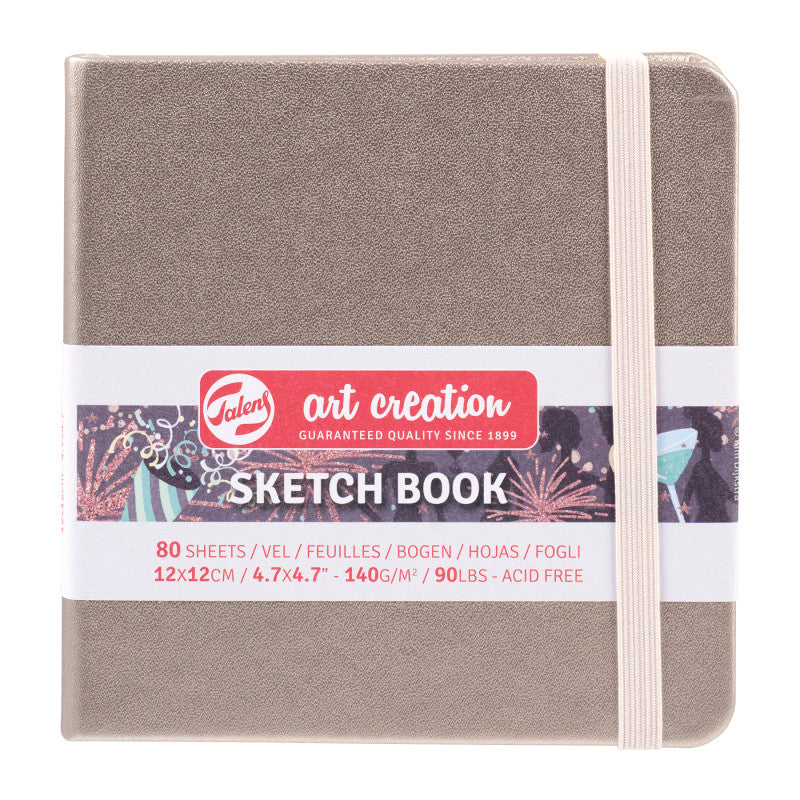 Sketchbook, 80 Sheets, 90lbs, Pink Champagne Cover, 4.7" x 4.7"
