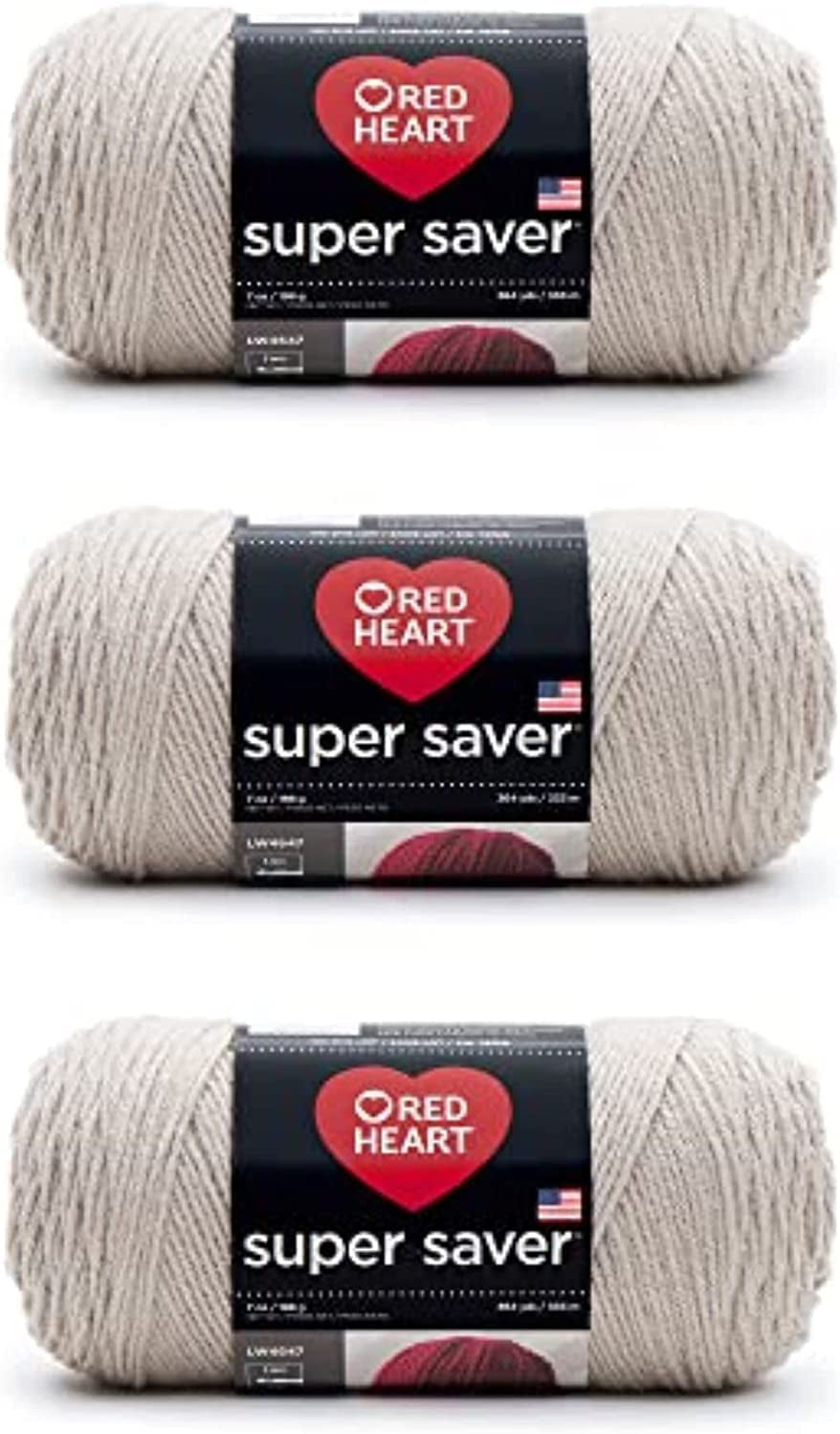 Super Saver White Yarn - 3 Pack of 198G/7Oz - Acrylic - 4 Medium (Worsted) - 364 Yards - Knitting/Crochet