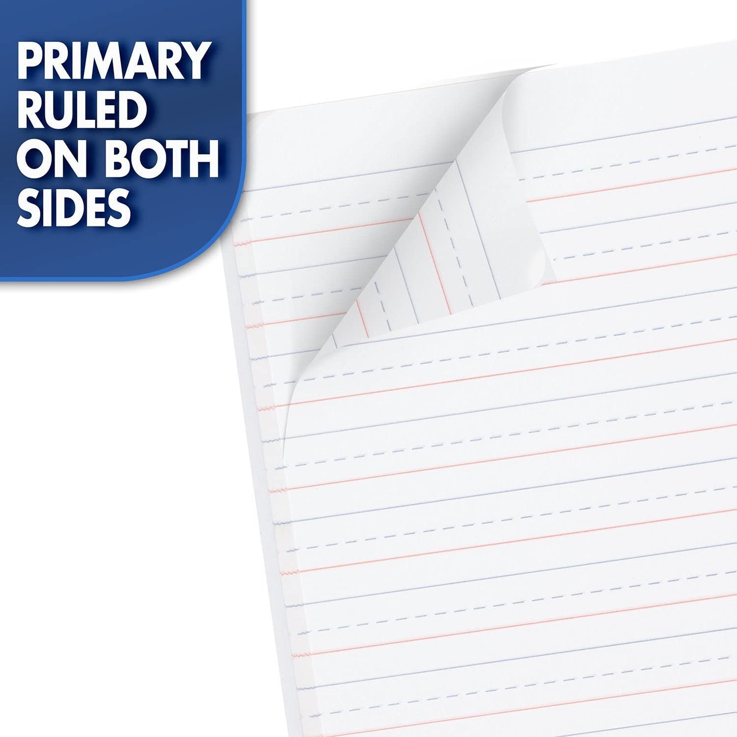 Primary Composition Notebook, Wide Ruled Paper, Grades K-2 Writing Workbook, 9-3/4" X 7-1/2", 100 Sheets, Blue Marble (09902)