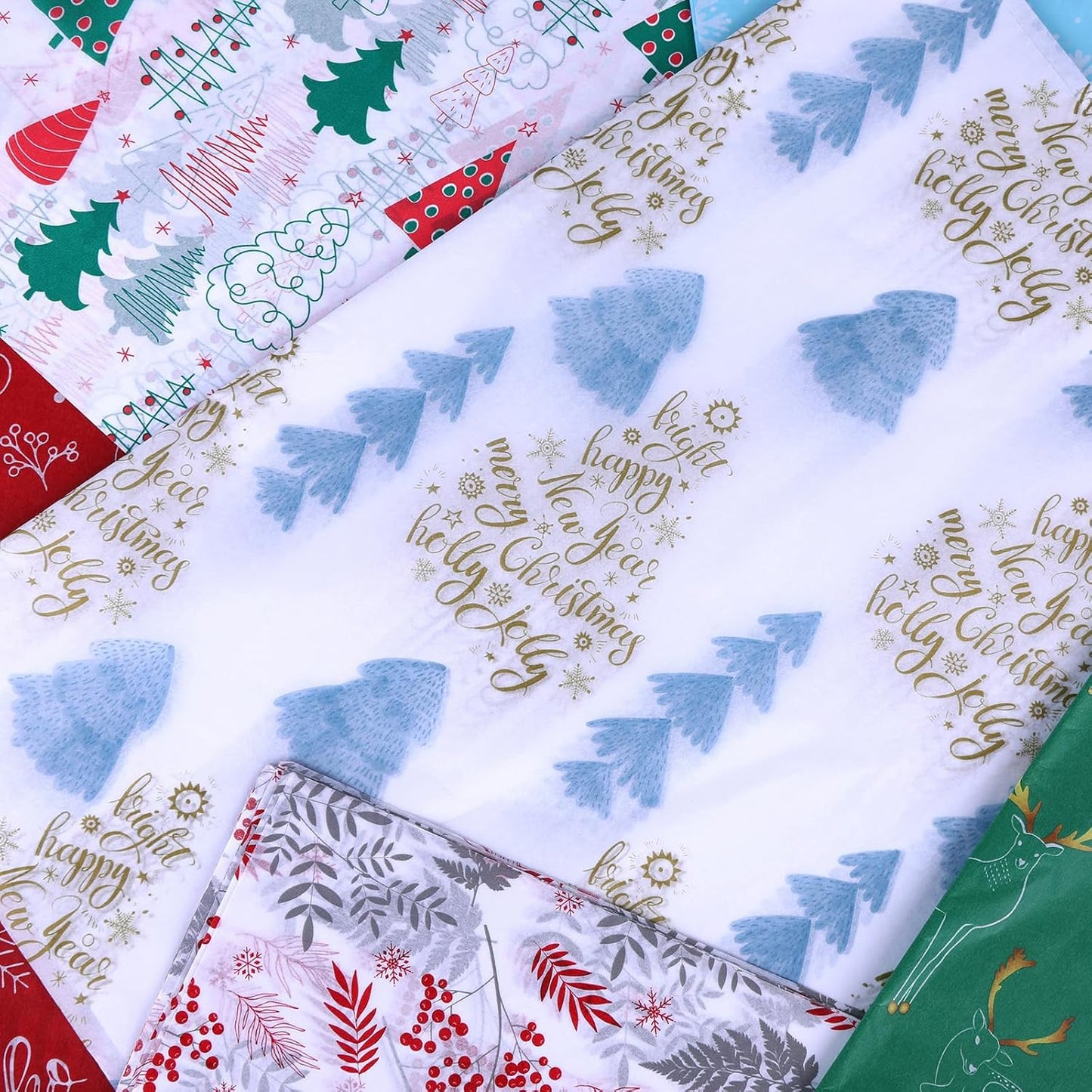 120 Sheets 20"X14" Christmas Tissue Paper for Gift Bags Packaging Art Tissue Paper for Crafts