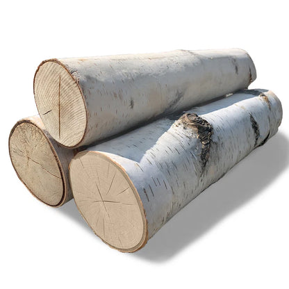 Wilson Misbah Large Birch Fireplace Logs (3.5" - 5.5" Diameter X 15.5-17.5" Long)