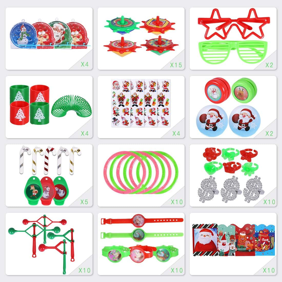 188Pcs Christmas Party Assortment Toys for Kids Birthday Xmas Party Favors Prizes Box Toy Assortment Classroom